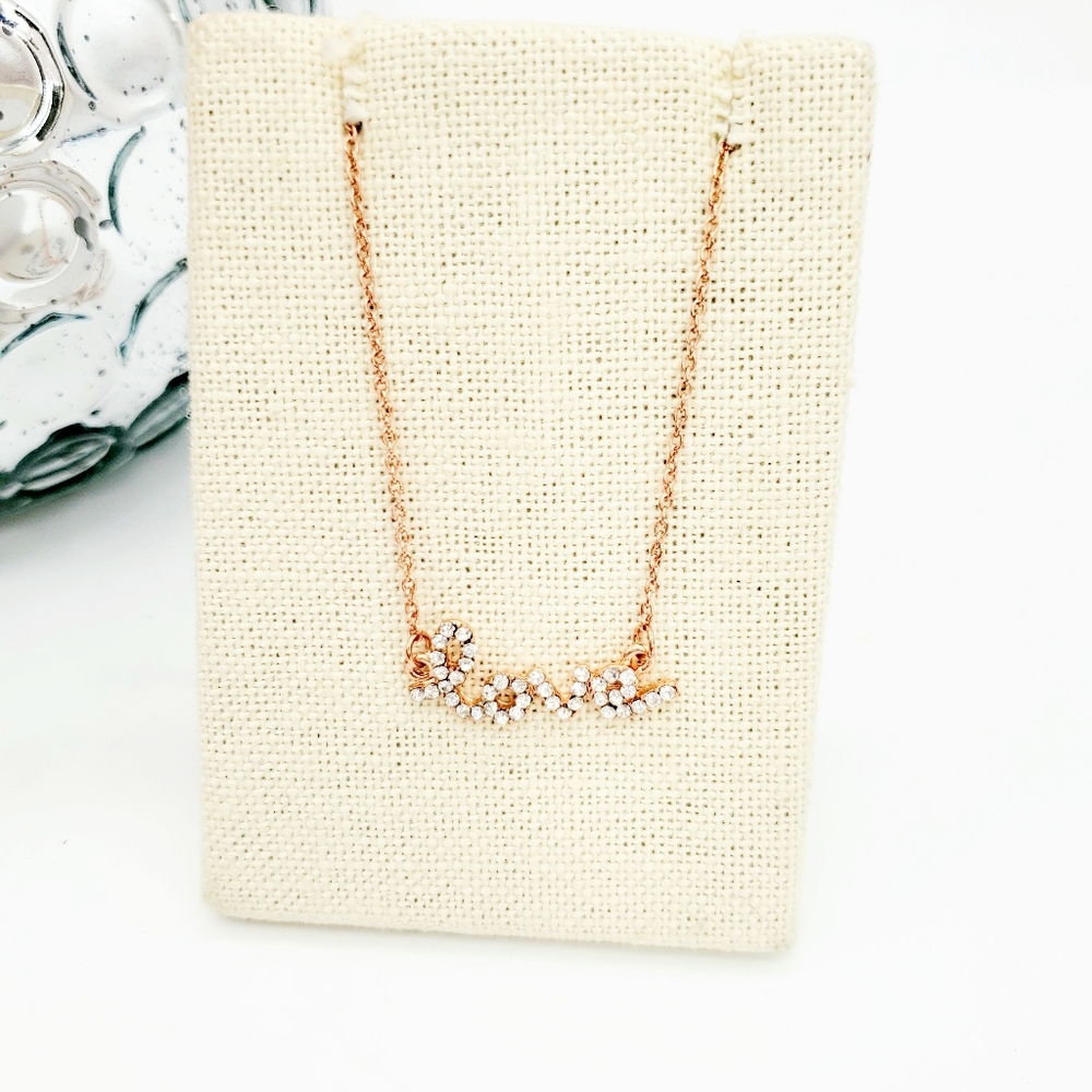 Scripted 14kt Rose Gold Plated LOVE ❤ Necklace